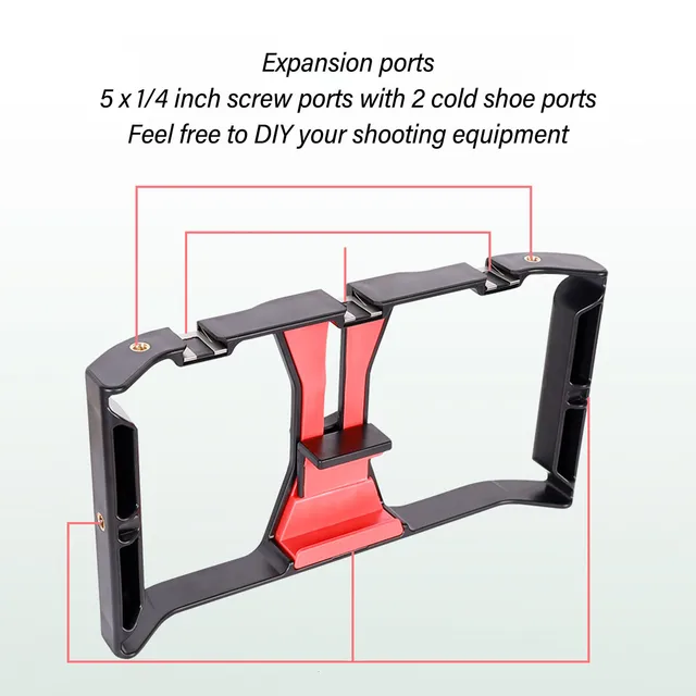 Phone Shooting Rig Stabilizer Professional Phone Handheld Rabbit Cage Adjustable 1/4 Inch Screw Port for Shooting for Video 6