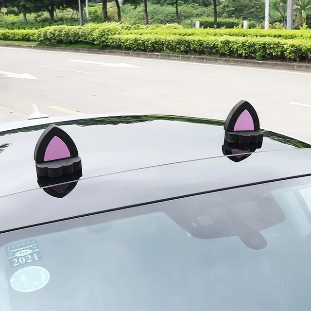 Car Roof Decoration External Doll Modification Personality Lovely Rabbit Cartoon Cat Ear Female Women's Car Products 3D Stickers 2