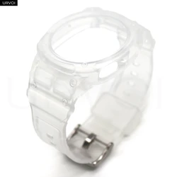 URVOI 2 - in - 1 Tough Armor Strap with TPU Case - Full Protection Cover in Multiple Colors for Watch9 8 44mm (Matte transparent)