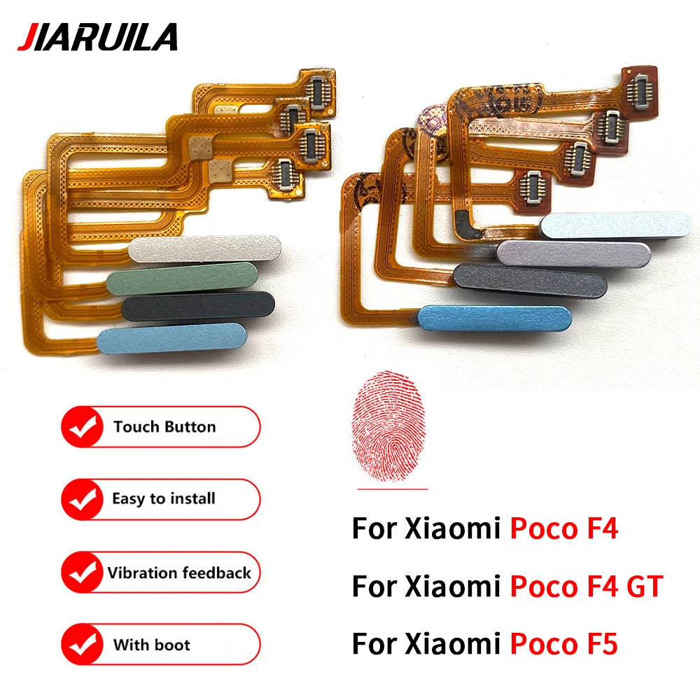 Sensor de Impressão Digital Touch ID para Poco F4, Cabo Flexível do Botão Home para Conectar à Placa-Mãe, Compatível com Xiaomi Poco F4 X4 GT F5