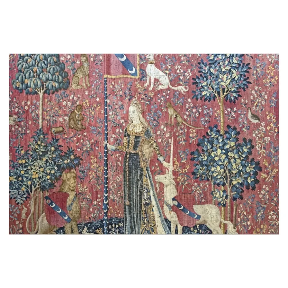 The Lady and the Unicorn touch : La Dame à la licorne Le toucher: La Dame a licorne Jigsaw Puzzle