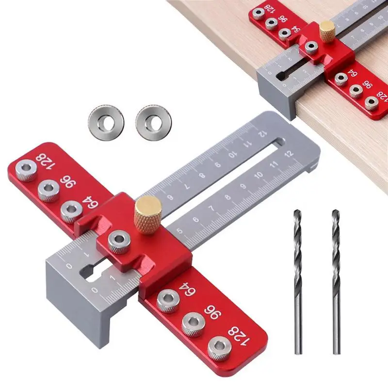 

Cabinet Hardware Jig Tool Aluminium Alloy Mounting Template Drill Guide Adjustable Punch Locator Cabinet Hardware Template For