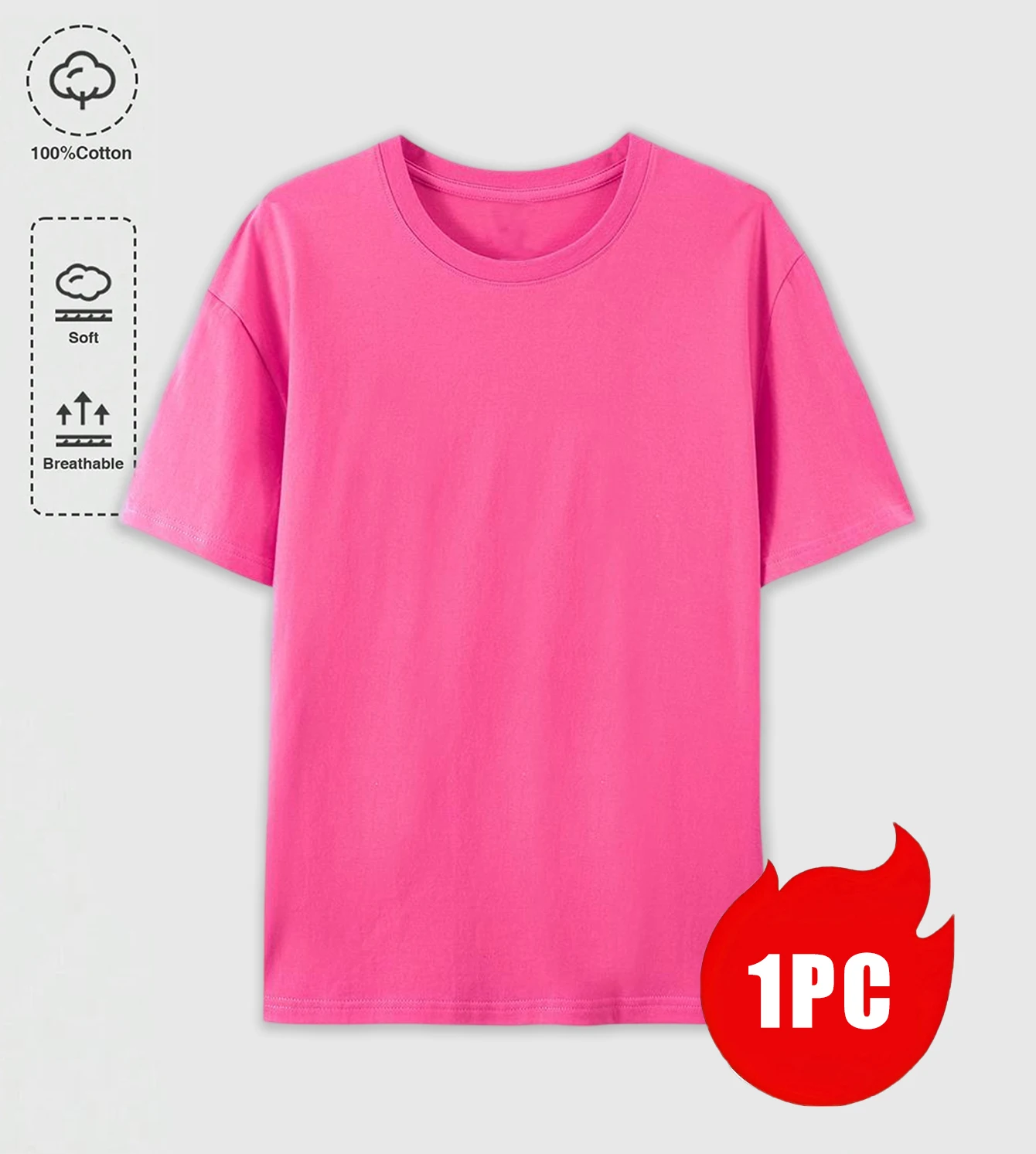 3-teiliges Set Baumwoll-T-Shirts für Herren Retro Mehrfarbig Übergroß Kurzarm Mode Paar-Kleidung Unisex Weiche Basis-Bekleidung – Detail 16