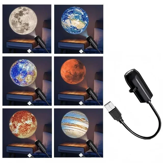 Usb Ceiling Moon Earth Projection Atmosphere Light Starry Sky Lamp Led Night Light Romantic Bedroom Decoration Galaxy Projector 2