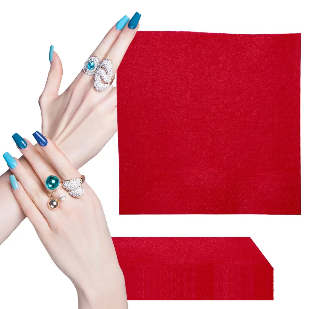 Paper napkins 20pcs/lot Red Napkin Soft Fragrance Free Party Table Napkins Paper Cafe Mouth Cloth Hotel Dining Tray Tissues