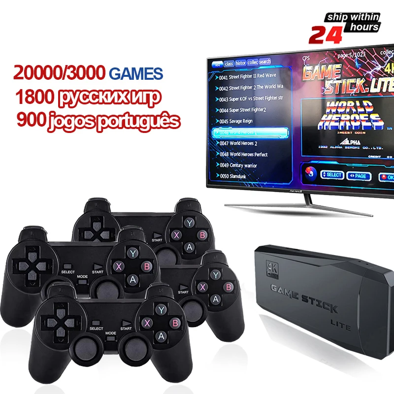 Video Game Stick 4K TV HD 20000 Retro Games Console For Phantom Playtronic  PS1/GBA/ Gameing Support 4 Players - AliExpress