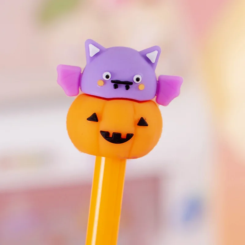 6 Pieces Stationery Cute Cartoon Halloween Pumpkin Cushaw Gel Pen Creative 6