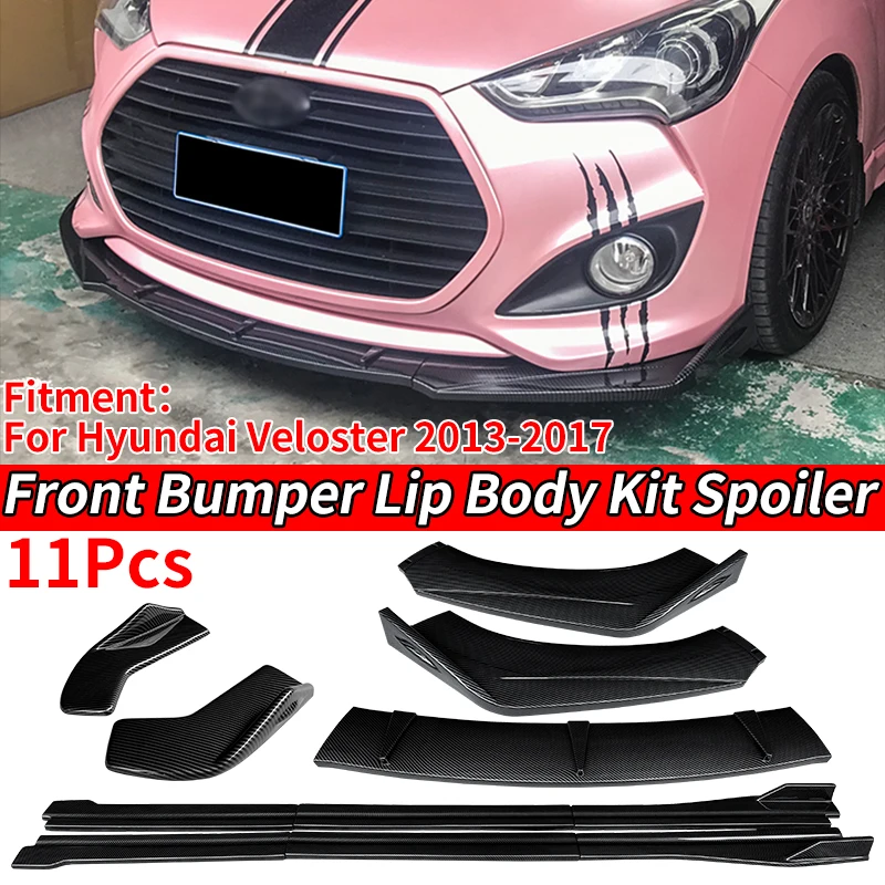 Car Front Bumper Splitters Lip Body Kit Spoiler Side Skirts Extensions