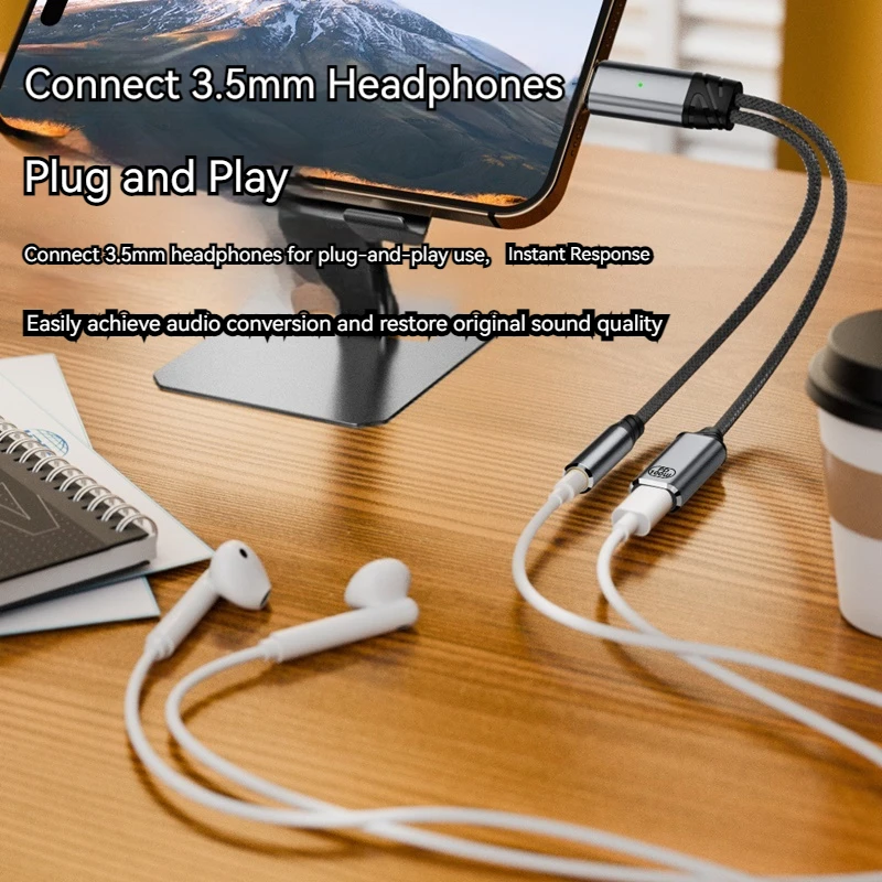 2IN1 USB 타입 C 케이블 어댑터 PD 100W 고속 충전 10Gbps OTG USB-C 3.5MM 이어폰 컨버터 (맥북 프로, 휴대폰, 태블릿용)