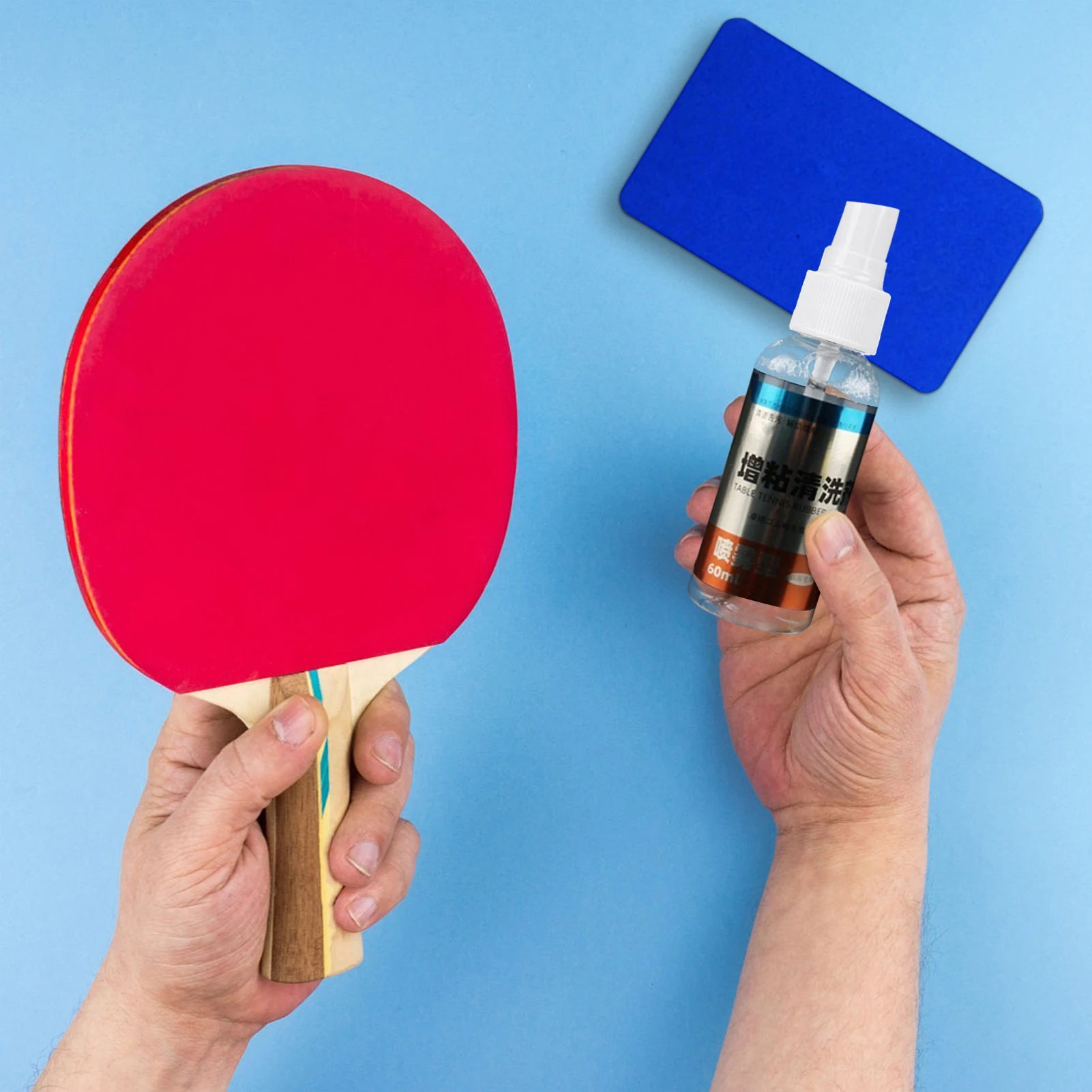 Professional Cleaning Agent Table Tennis Racket Rubber Cleaner Pingpong Tackifier Spray Type 60ml