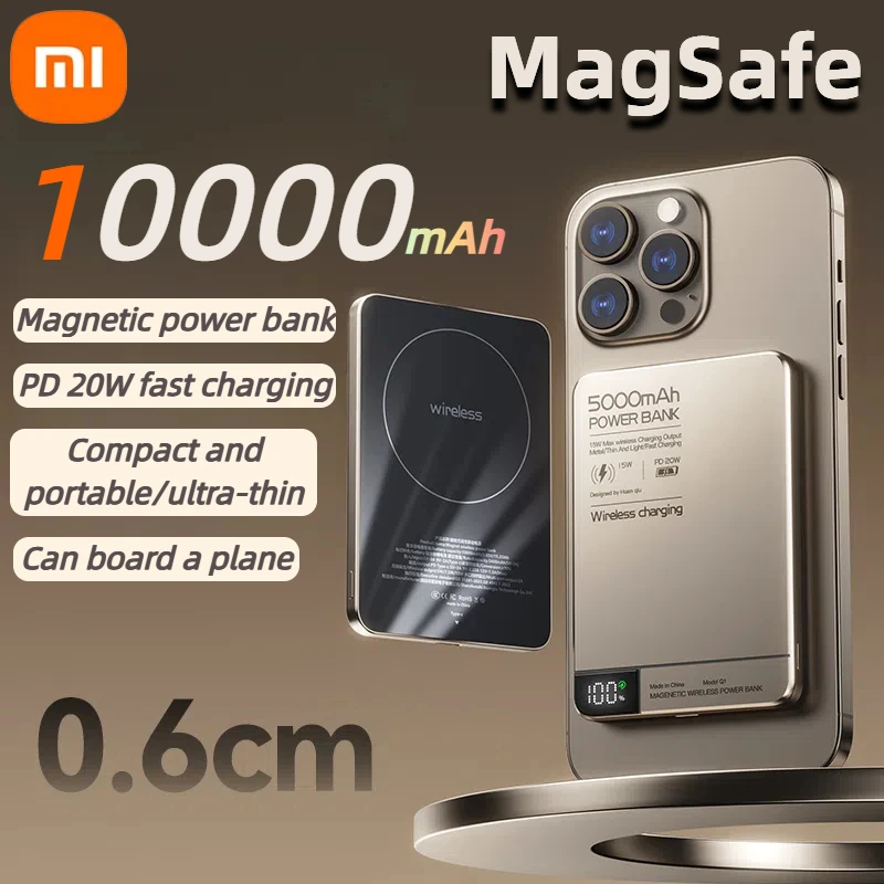 Xiaomi Alloy 10000mAh Fast Charger Power Bank With Battery Magnetic Wireless Phone Charger For Magsafe