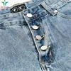 24SS THUGCLUB Embroidery Patchwork Logo Jeans Washed High Quality Men's Women's Straight Leg Long Pants 5
