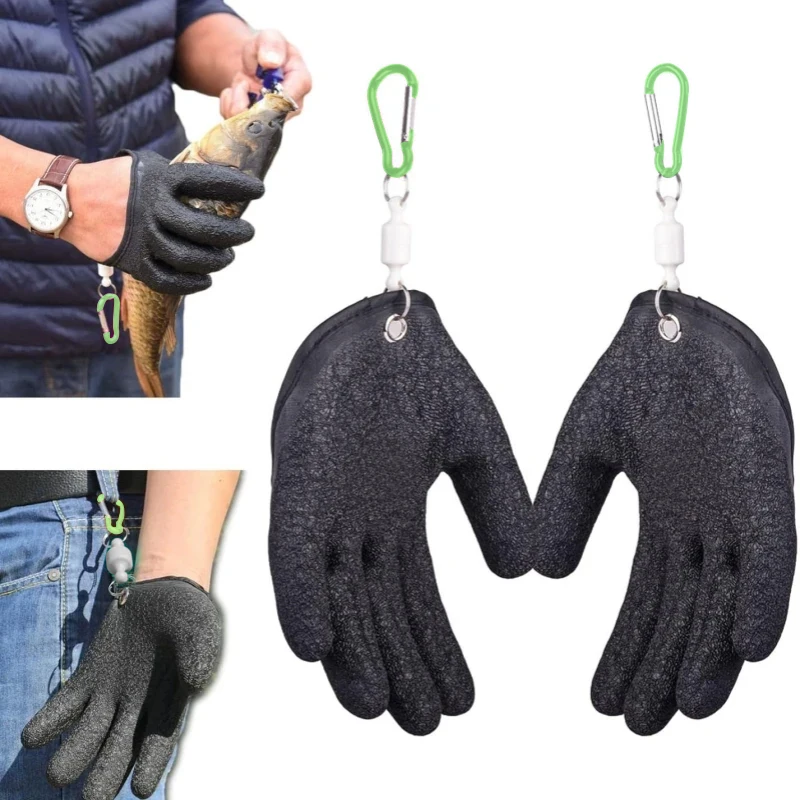 Fishing Glove Magnet Release, Fisherman Professional Catch Fish Gloves Cut&Puncture Resistant with Magnetic Hooks Hunting Glove