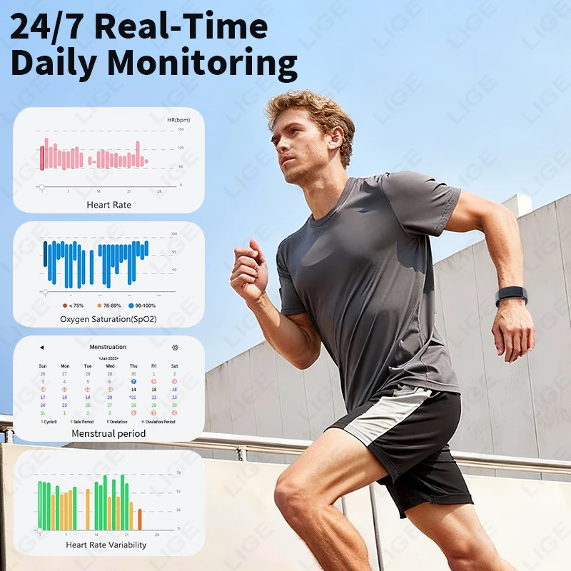 ECG PPG No Screen Smart Watch Sports Outdoors Fitness Heart Rate Monitor 1ATM Waterproof Men Smart Bracelet For Andrio IOS New