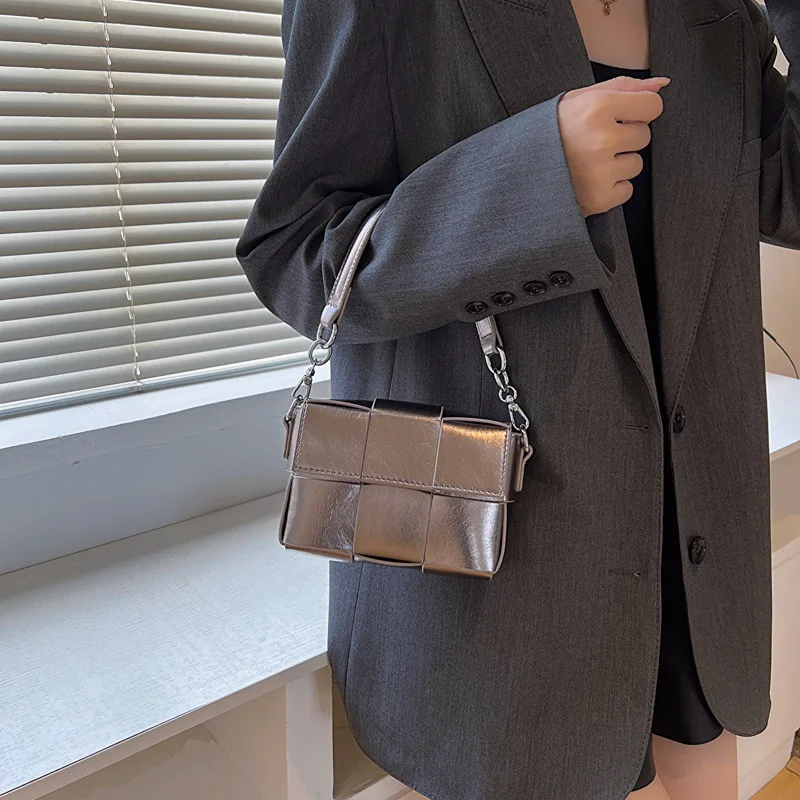 2023 New Trend  Fashion Texture PU Leather Small Square Mini Handheld Shoulder Crossbody Bags For Women Girl  Free Shipping