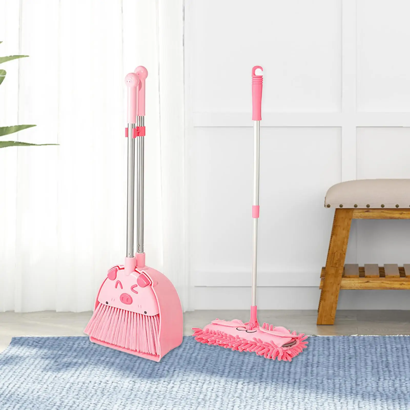 

Mini Broom with Dustpan Mop for Kids Birthday Gifts Little Housekeeping Helper Set for Kindergarten Preschool Age 3-6 Years Old