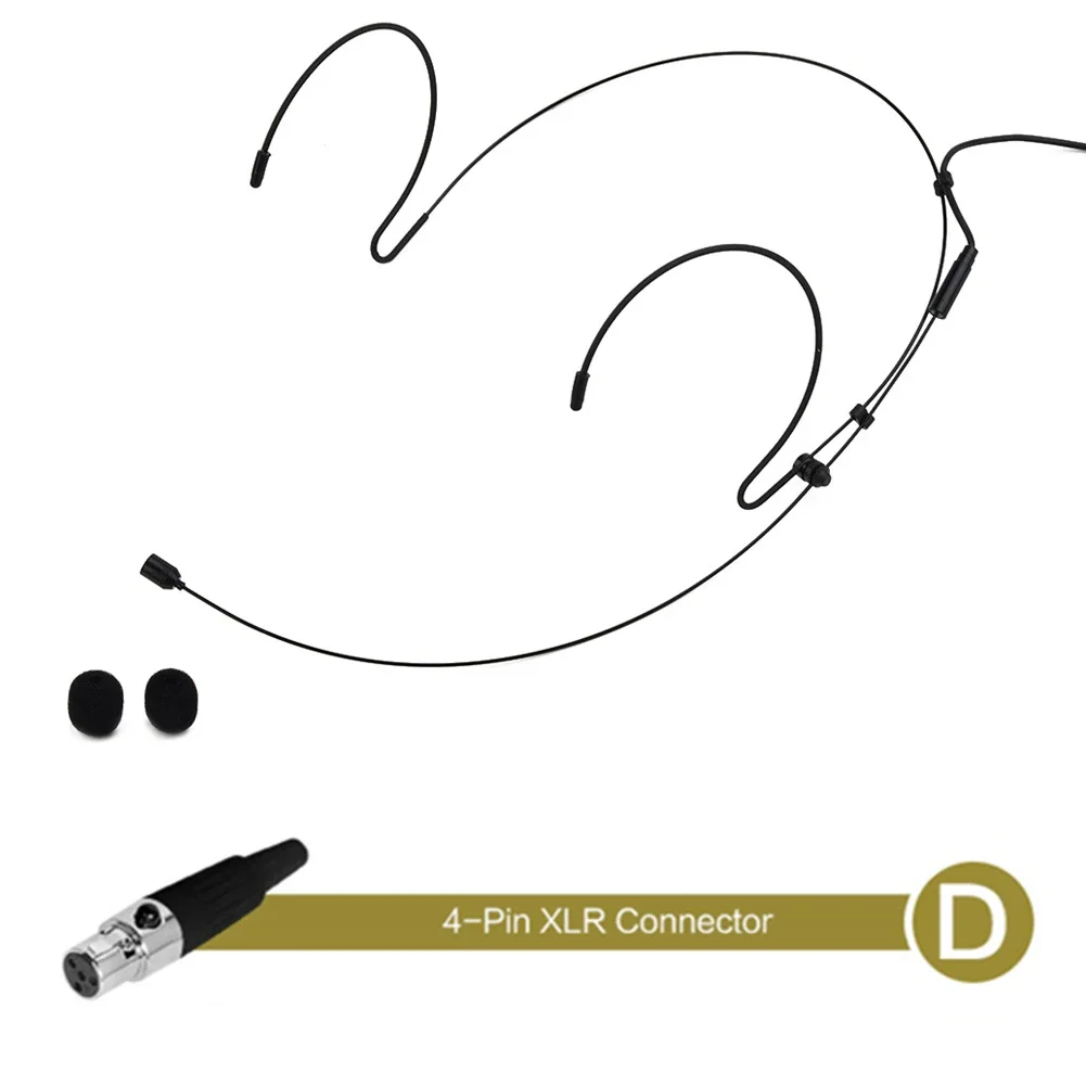 Microphone Small Ear Hooks Double Earhook Headset Mic Headworn Microphone For Shure Wireless headworn microphone