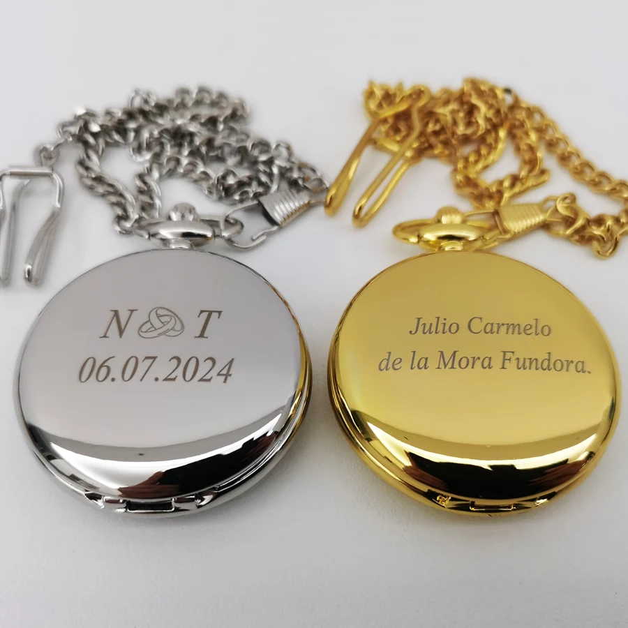 로고 이름 텍스트 사용자 정의 47MM 석영 맞춤형 회중 시계 빈티지 Bestman Groomsmen 결혼 선물 기념일 선물