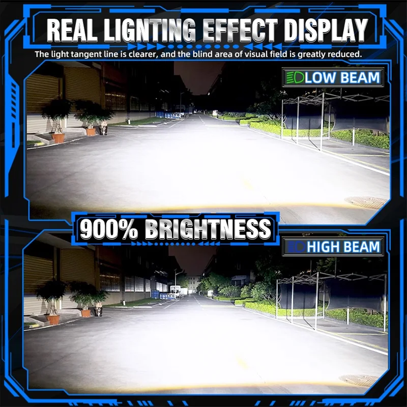 360 H7 LED 헤드라이트 전구 미니 무선 2500W 6면 CSP 칩 LED 자동차 헤드램프 자동차 다이오드 1:1 터보 LED 자동차용 12V 6000K