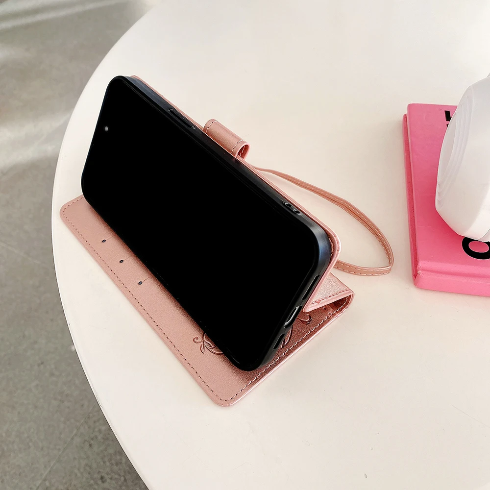 Luxury Leather Wallet Case with Magnetic Buckle