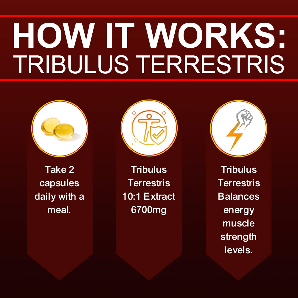 Tribulus Maca Extract Capsules For Men 6700 Mg Non-GMO