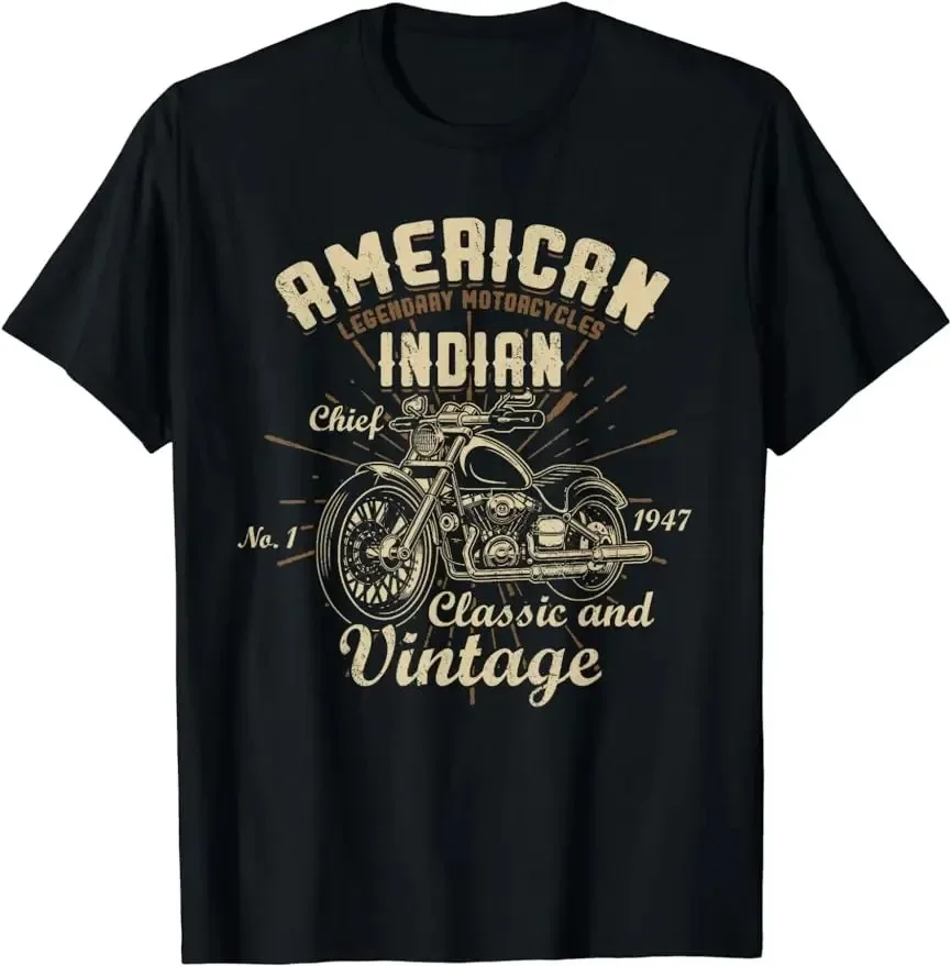 

Birthday Gift Retro Vintage American Motorcycle Funny Old Biker T-Shirt Unisex Style Shirts for Women Men Clothing Streetwear