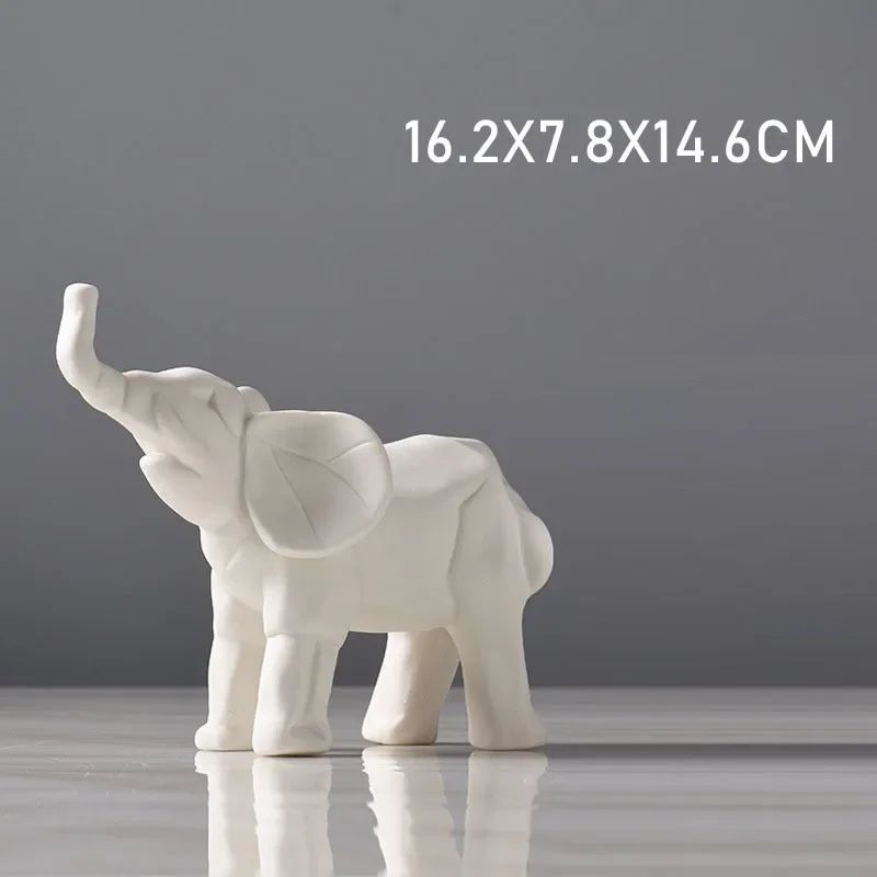 Nordic Ceramic Elephant and rhino Ornaments, Creative Living Room, TV Cabinet, Wine Cabinet, Home Decorations, 1Pc