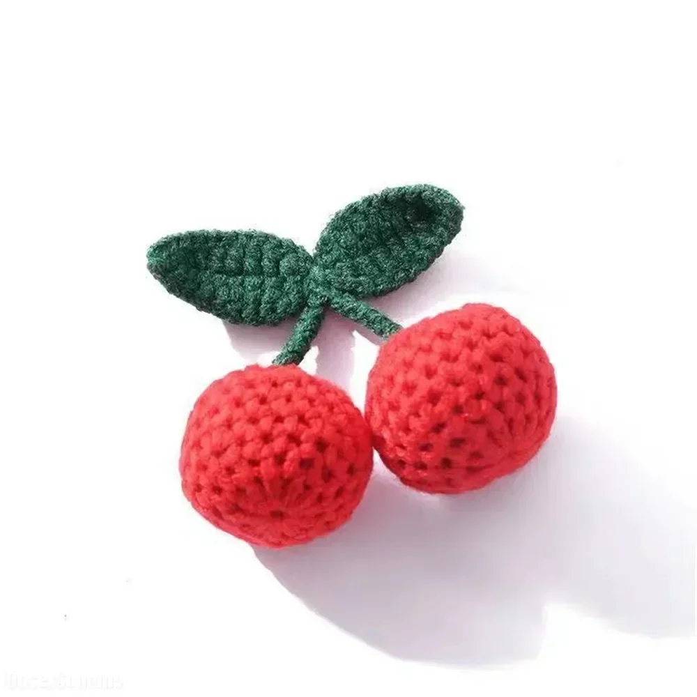 Knitted Woolen Yarn Cherry Hook Weaving DIY Ornaments Craft Supplies Clothing Hat Shoe Key Chain Earring Decor Pendant 20Pcs knitting supplies knitting material weaving tools