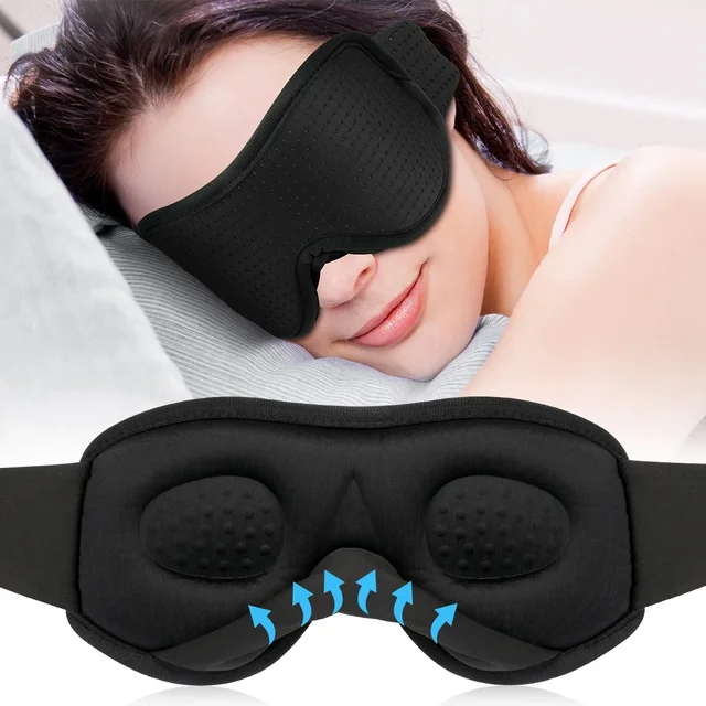 3D Sleeping Mask Block Out Light Sleep Mask For Eyes Soft Sleeping Aid Eye Mask for Travel Eyeshade Night Breathable Slaapmasker 2
