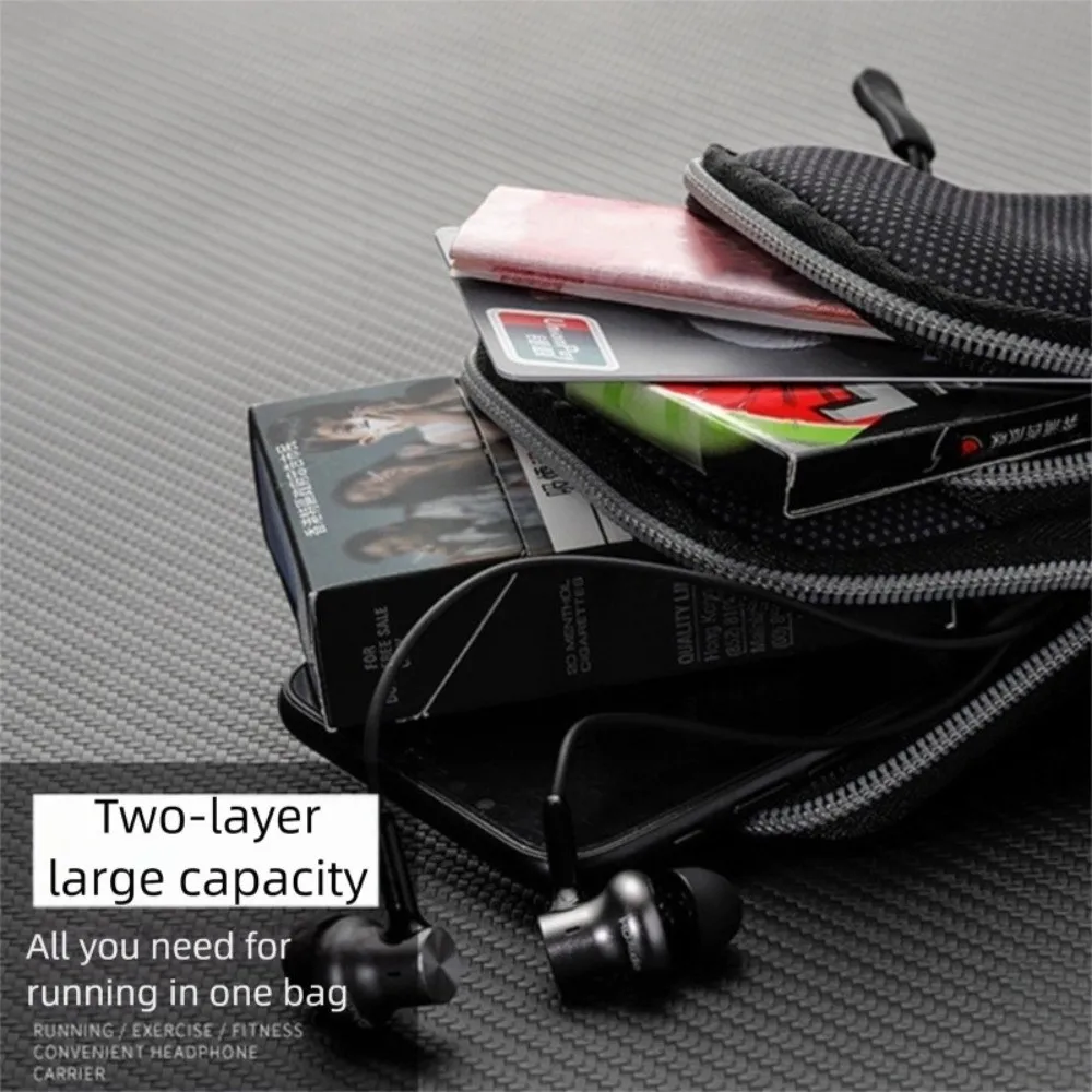 Zipper Mobile Phone Armband Waterproof Universal Sports Phone Case With Headphone Jack Sports Bag