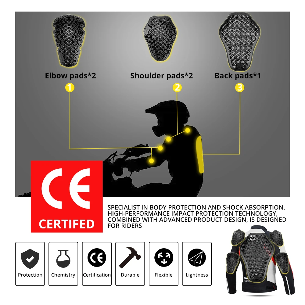 새로운 오토바이 보호 장비 CE 인증은 오프로드 오토바이용 보호 장비를 삽입하여 낙상 및 충돌을 방지합니다.