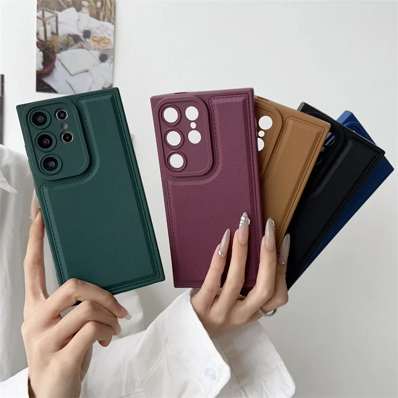 Étui de téléphone en cuir de luxe pour Samsung Galaxy A53 A73 A33 A23 A13 A03S A52 A12 A32 A51 A71 A52S Coque arrière en silicone TPU souple_voghion.com