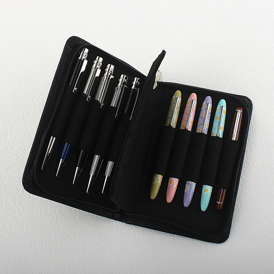 Hochwertige Stifttasche aus PU-Leder, Füllfederhalter-Etui mit Hoher Kapazität für 12 Stifte, Bestseller – Detail 38