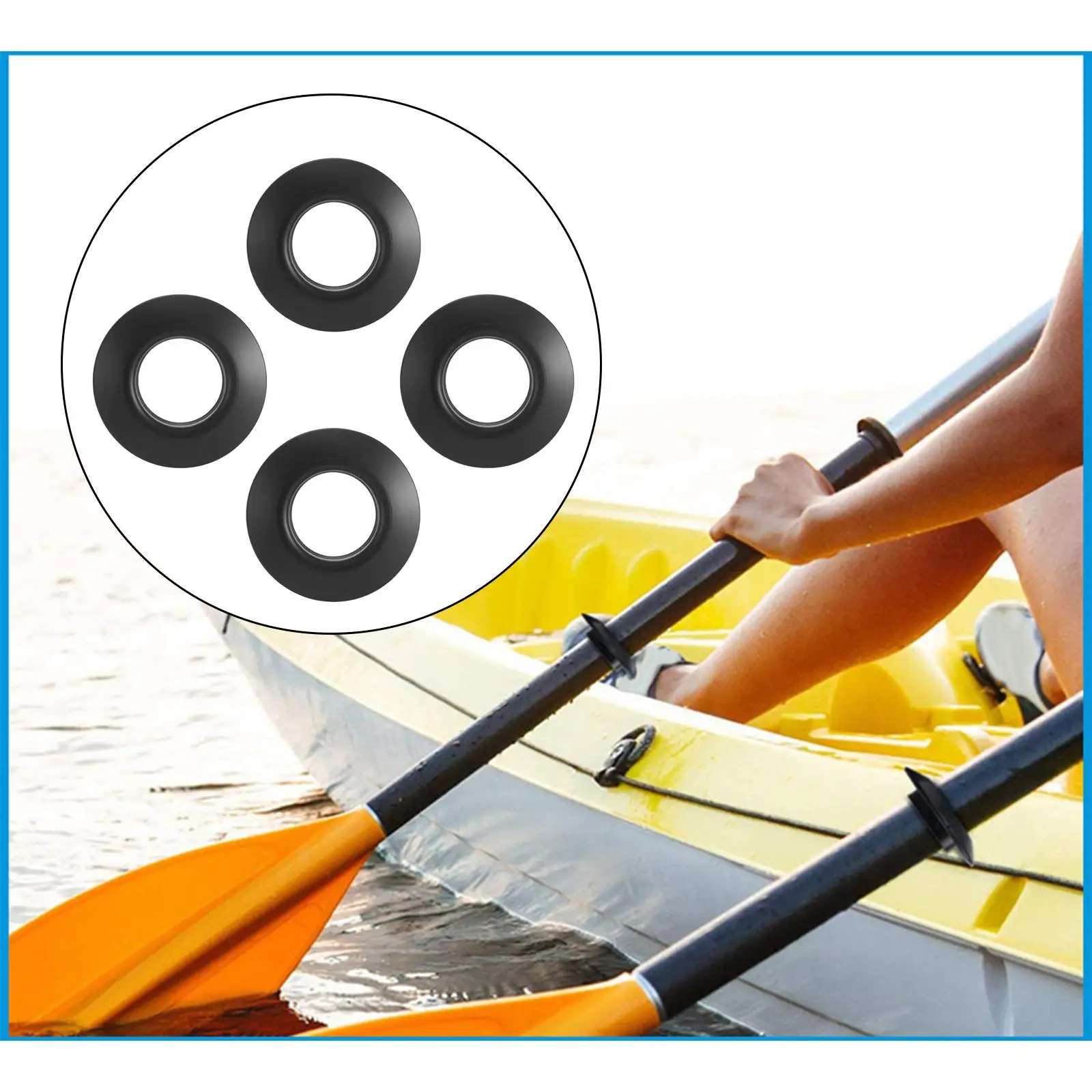 4PiecesUniversalKayakOarPaddleShaftDripRingsSplashGuardsFits