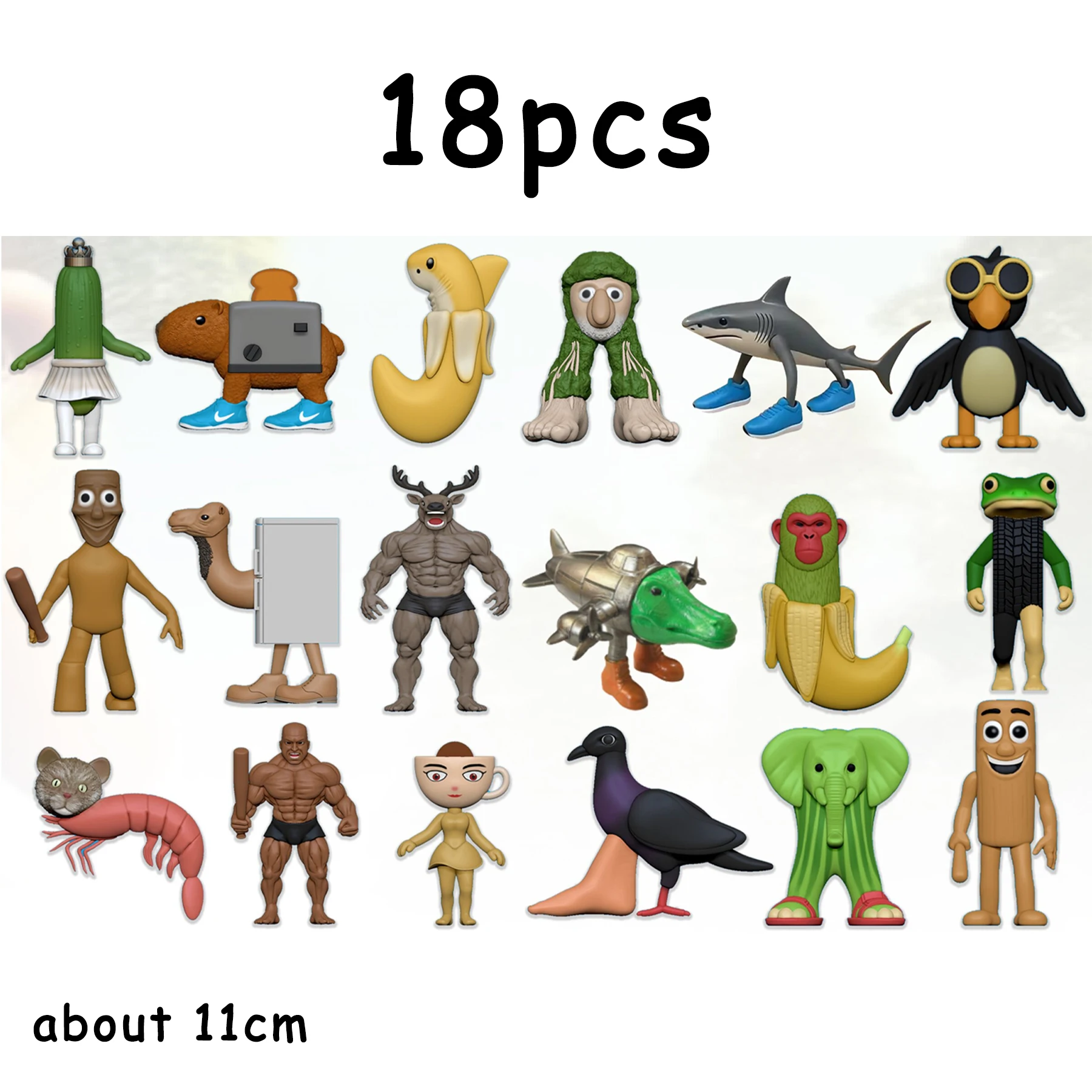 6-18pcs tung sahur figure cartoon toy tralalero tralala