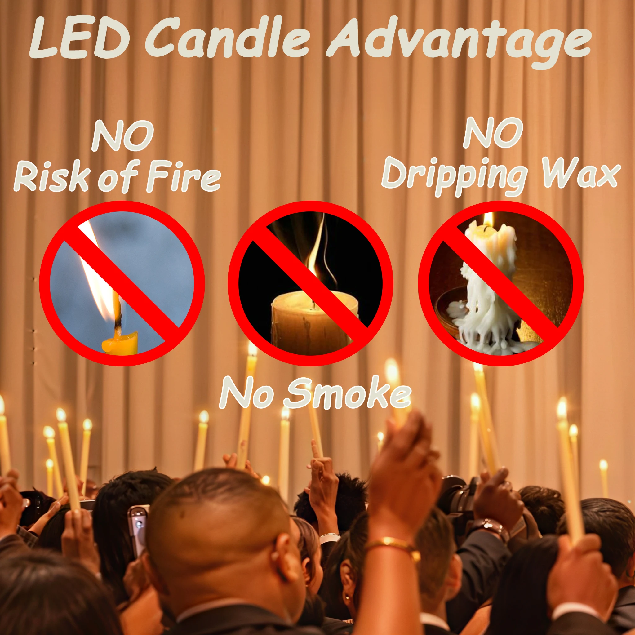 12-300 pcs LED Flameless Taper Candles 5