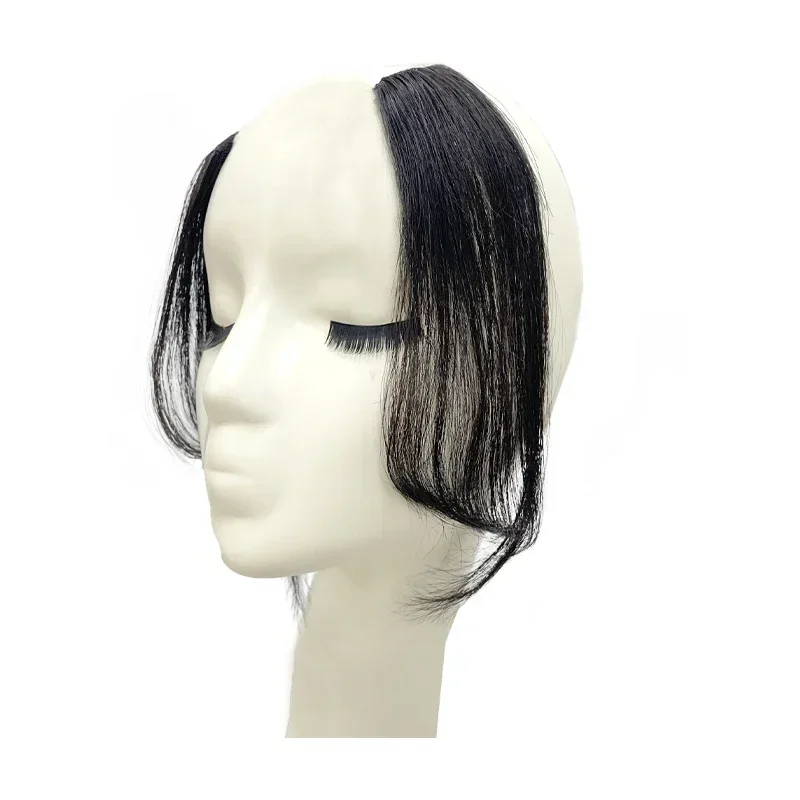 Seamless Natural Invisible Bangs Wig Female Figure-eight Bangs Human Hair on Both Sides Wig Patch Traceless 2Pcs human hair bangs