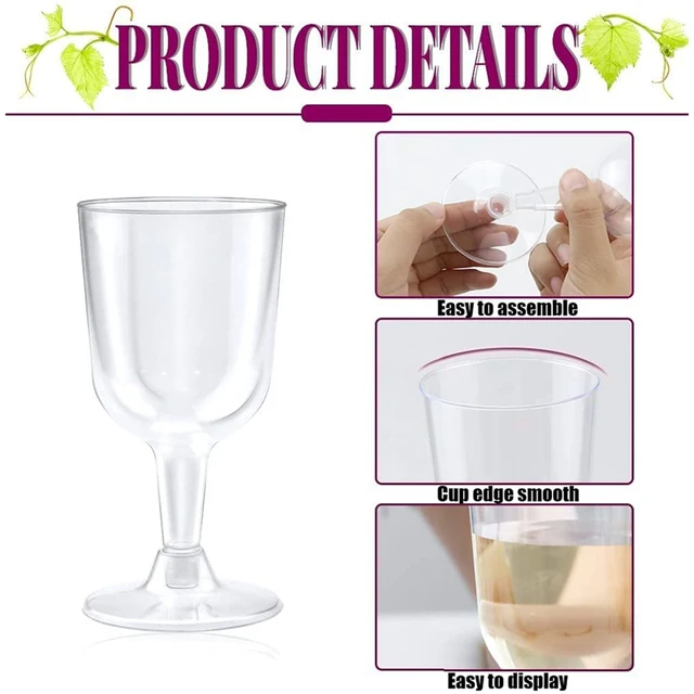 Coffee Beer Drinking Cup Beautiful Disposable Wine Cup, 55ml Party Plastic  Cup, 50pcs For Home Business Use Party Hotel