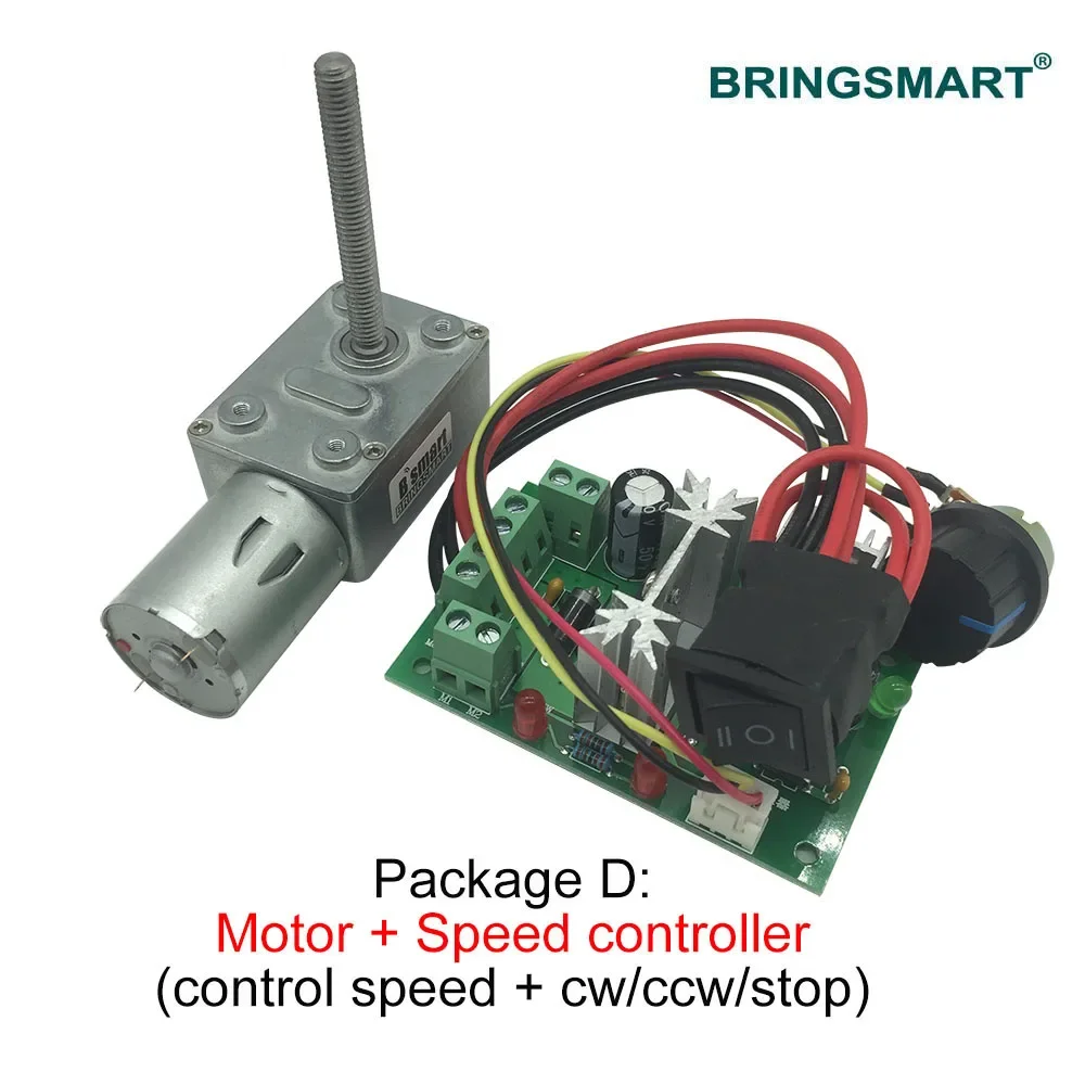 DC worm gear motor 6V 12V 24V M6 screw shaft length 50MM JGY370