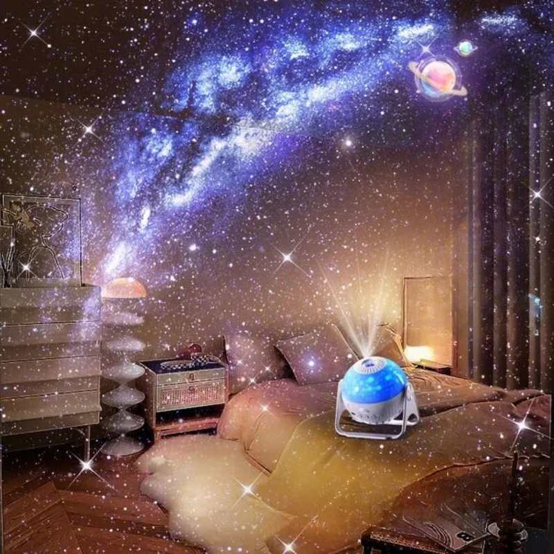 Projecteur LED aurore, haut-parleur Bluetooth, veilleuse, bruit blanc,  projecteur de galaxie pour chambre d'enfants, décoration de la maison -  AliExpress