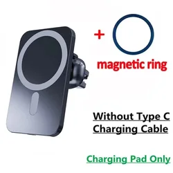 Premium Magnetic Fast Wireless Car Charger with Air Vent Mount (Black No Cable)