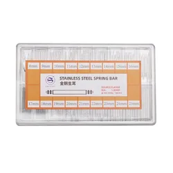 Durable Stainless Steel Spring Bars Set with Storage Box - Assorted Sizes (180pcs - 1.3mm)