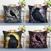 Vintage Black Crow Pillow Case Plush Fabric Soft  Pillowcase Double Sided Print Cushion Cover Household Gifts 2