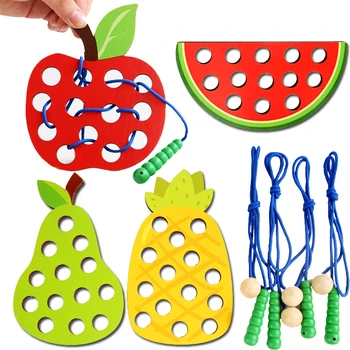 Wooden Fruit Lacing Toy 1