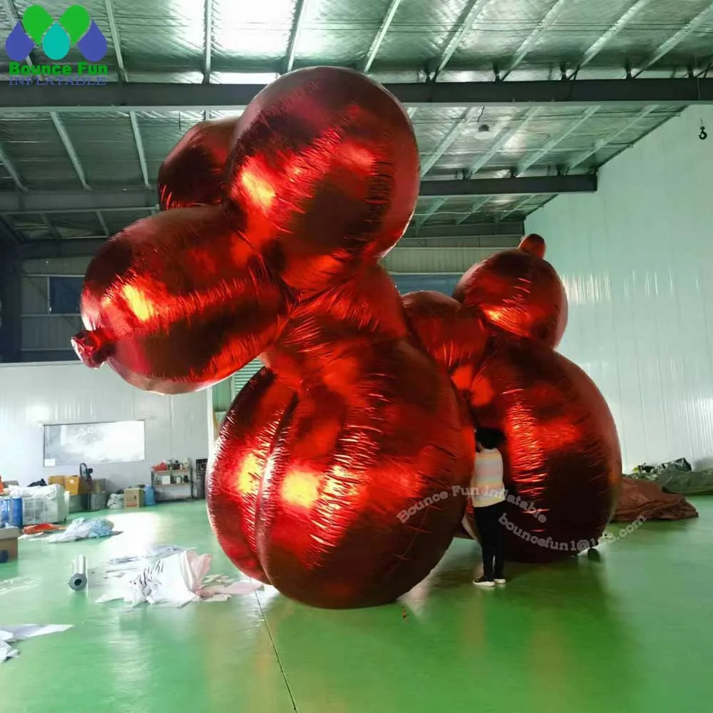 

Red Shinny Giant Inflatable Dog Custom Large Cartoon Inflatable Dog Model With Blower For Advertising