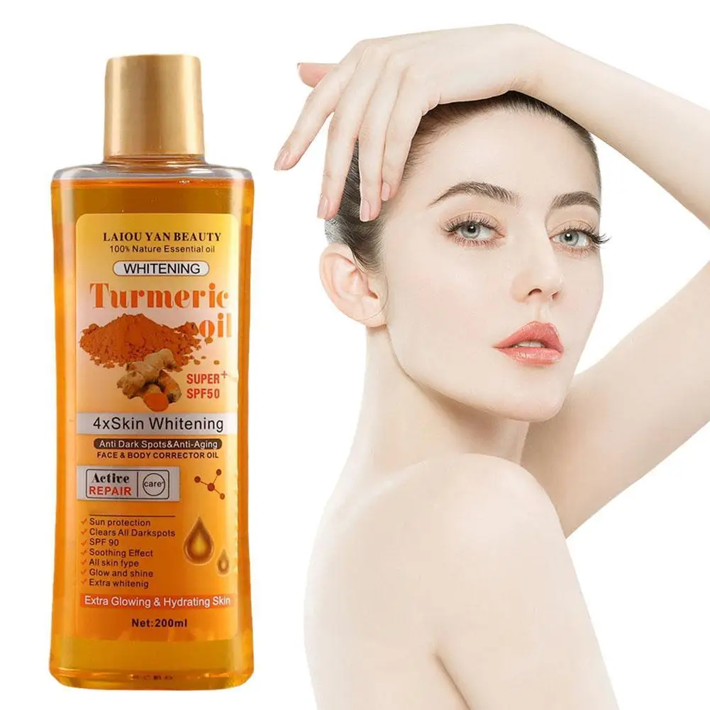 Turmeric Remove Dark Spots Essential Oil For Women Moroccan Ginger Anti Wrinkle Serum Men Whitening Moisturizing Skin Care 200ml