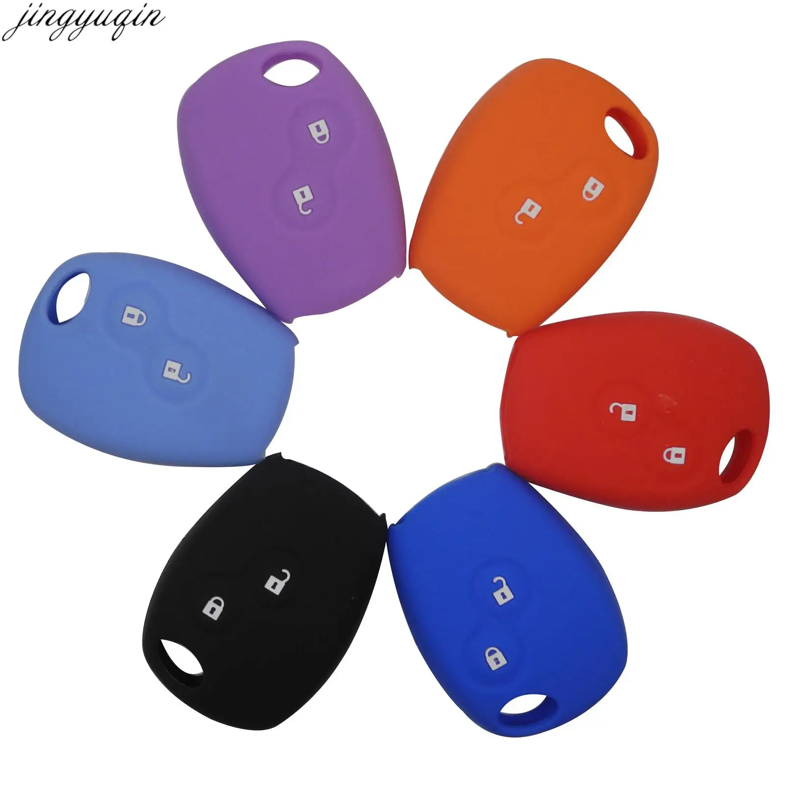 

jingyuqin 2/3Button Silicone Rubber Car Remote Key Case Cover For Renault Kangoo DACIA Scenic Megane Sandero Captur Twingo Modus