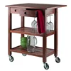 Wood Jonathan Drop Leaf Kitchen Utility Cart, 6