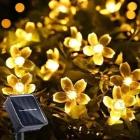 1pc 5/7/12/22M Solar String Sakura Lights 20/50/100/200LEDS Outdoor Waterproof Festival Garden Decorative Lights