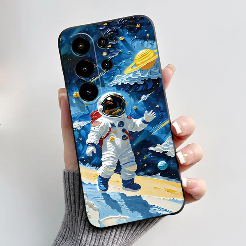 Aesthetic Cute Cat Cartoon Black Soft TPU Silicone Shockproof Phone Case Cover